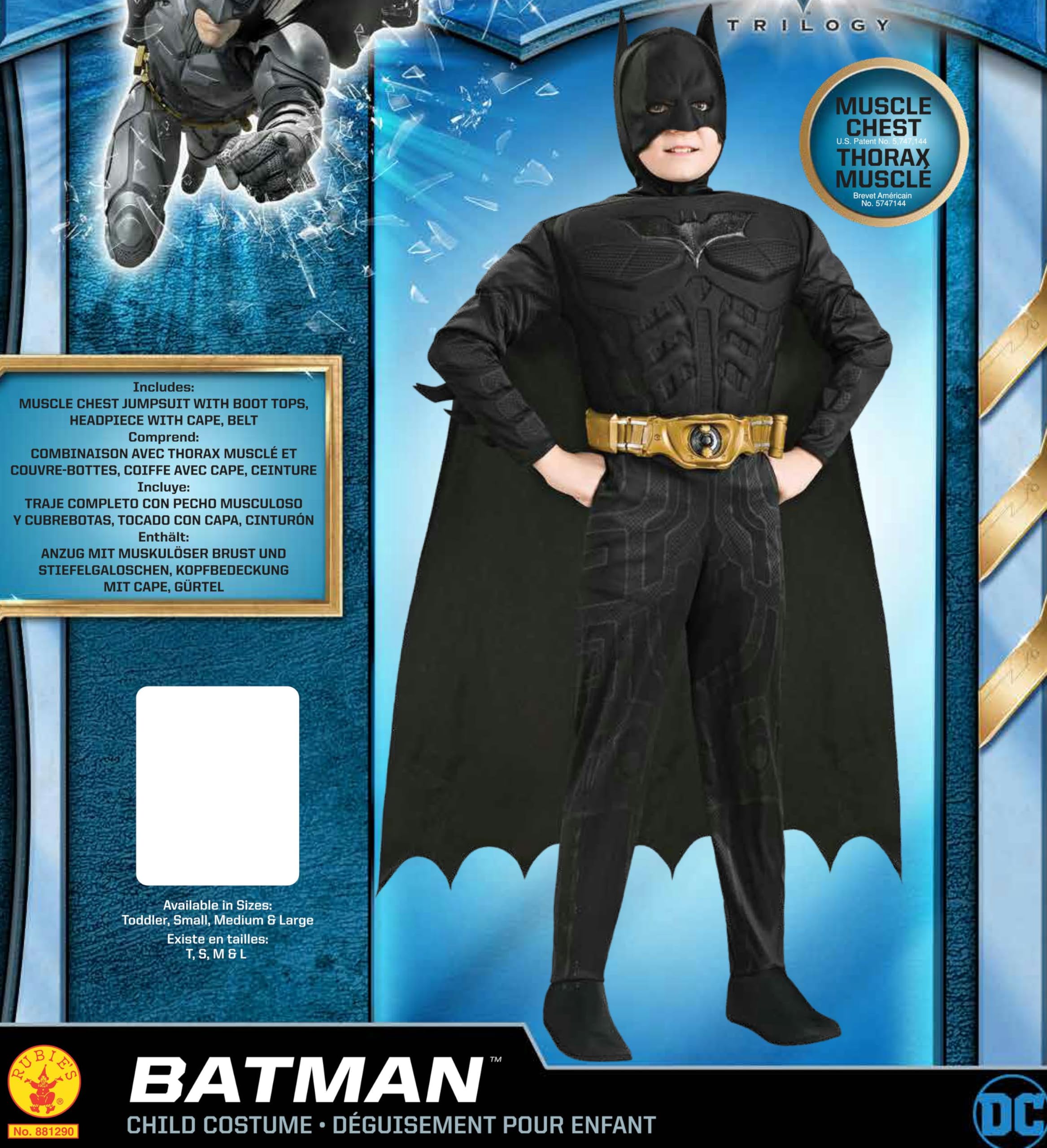 rubie-s-deluxe-batman-muskelkost-m-kinder-6-8-jahre image 2