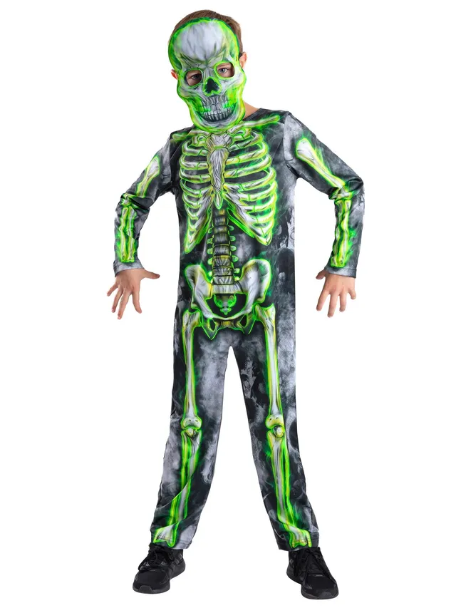 smiffys-fever-glow-skelett-kost-m-jungen-7-9-maske image 1