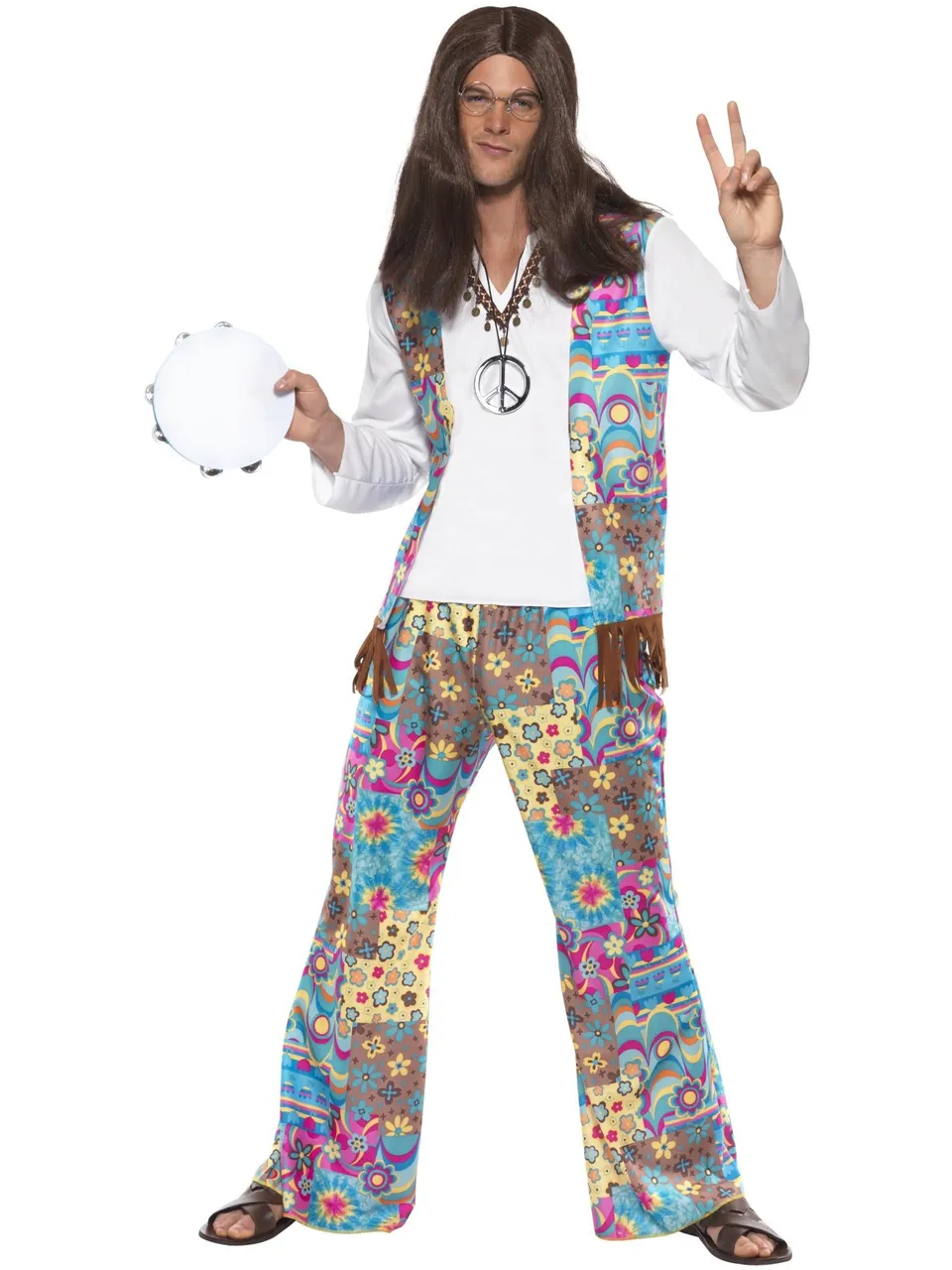 smiffys-fever-groovy-hippie-kost-m-herren-m-bunt-60er image 1