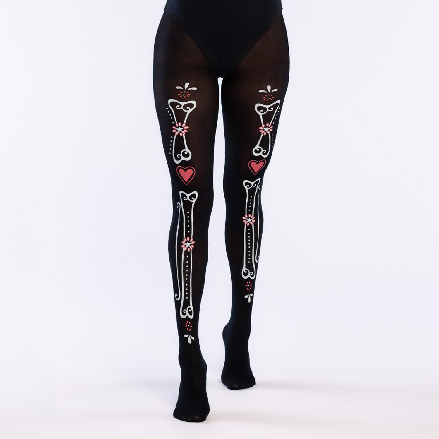 boland-halloween-la-pelona-strumpfhose-day-of-the-dead-damen image 2