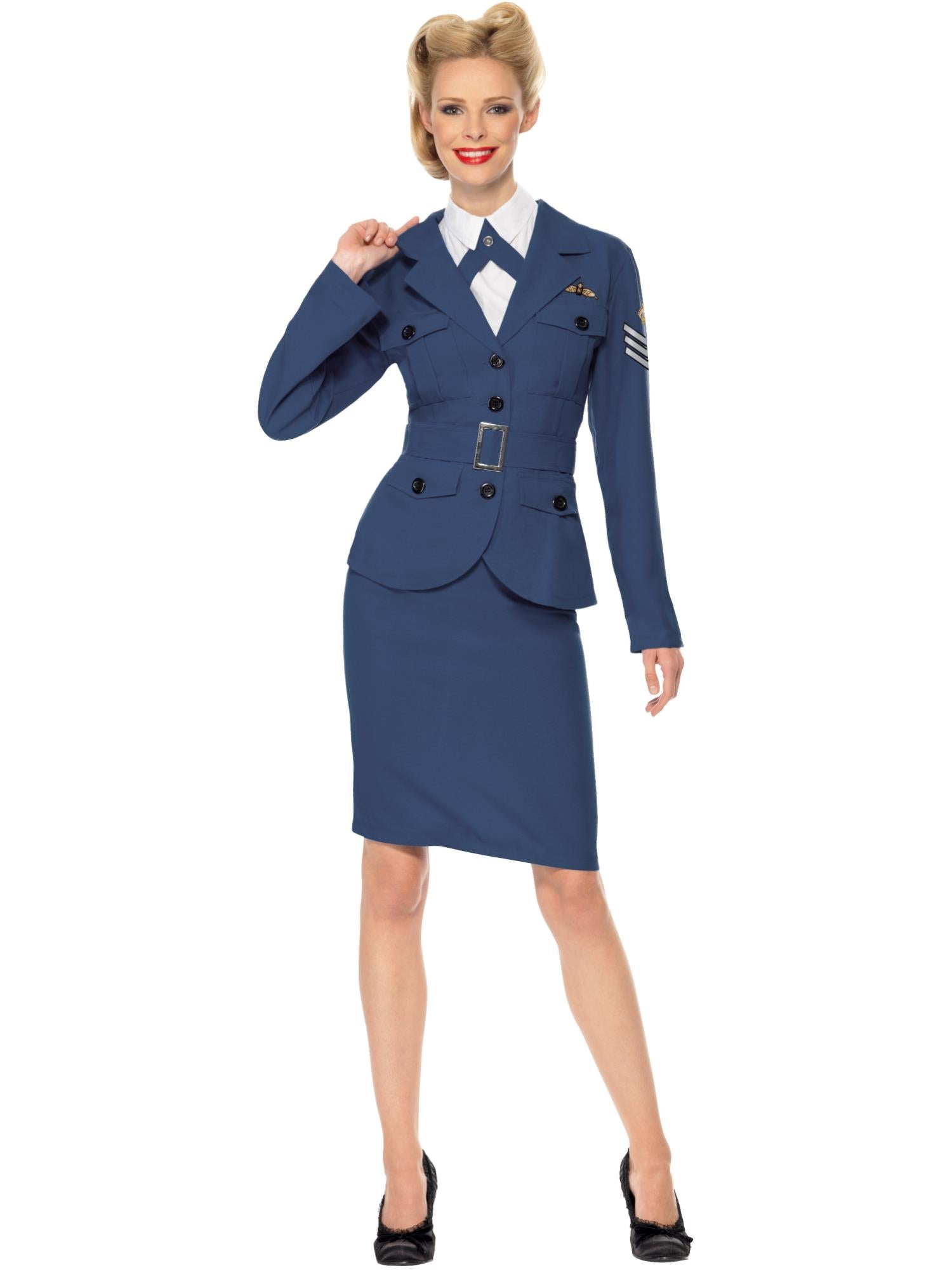 smiffys-fever-ww2-air-force-pilotenkost-m-damen-blau-m image 4