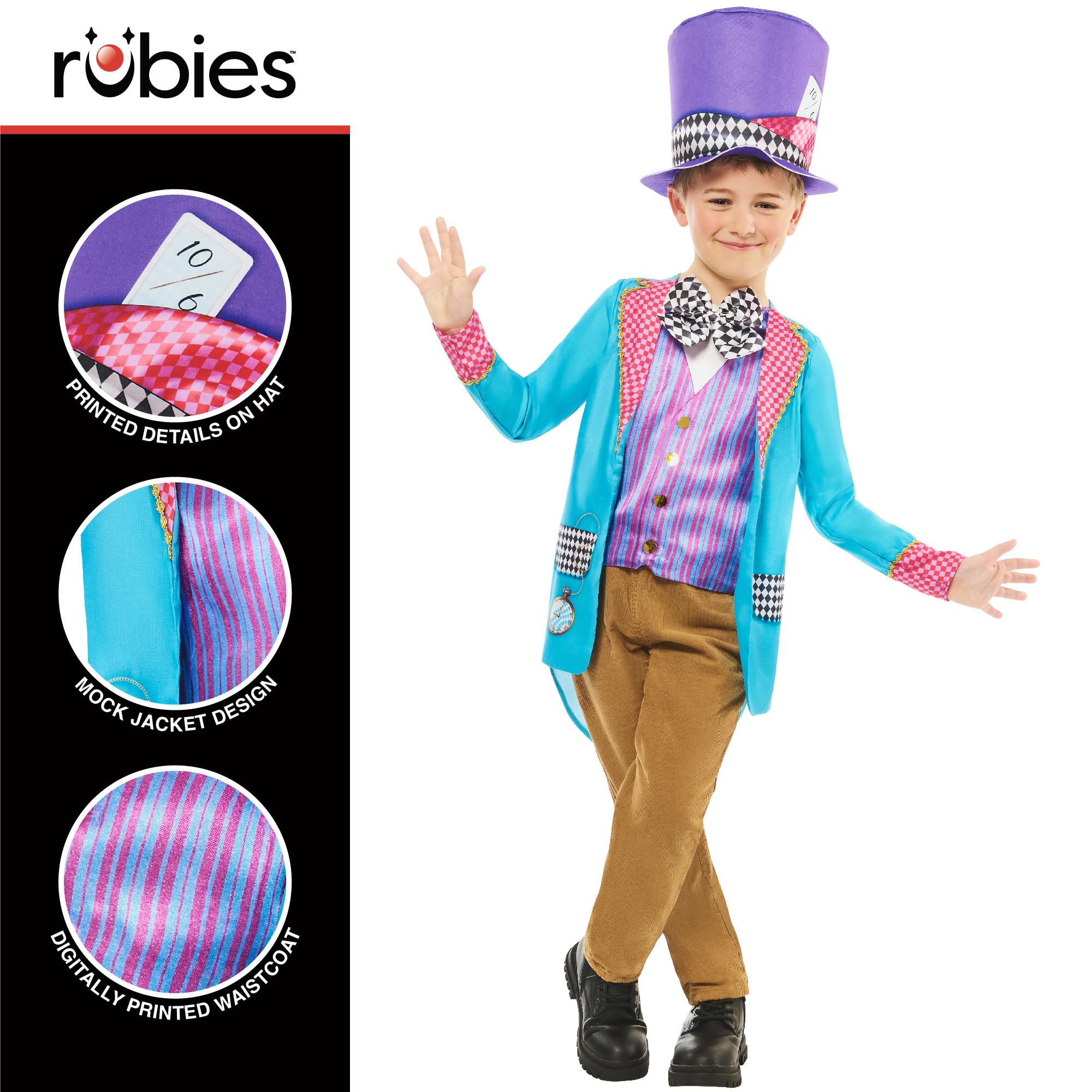 rubie-s-deluxe-verr-ckter-hutmacher-kinderkost-m-mad-hatter image 2