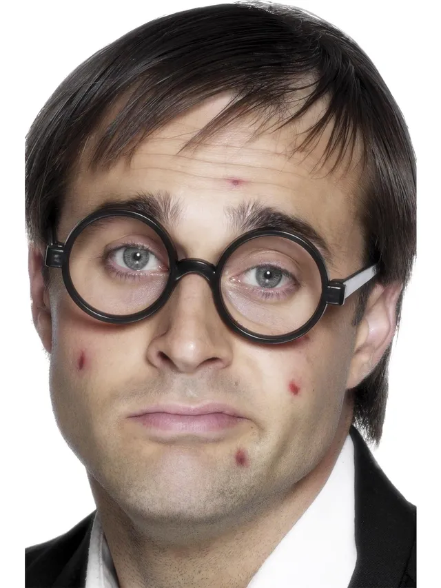 smiffys-schoolboy-brille-schwarz-rund-ohne-glaeser image 1