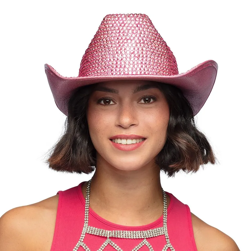 boland-tomorrow-cowboyhut-hotpink-mit-schmucksteinen image 1