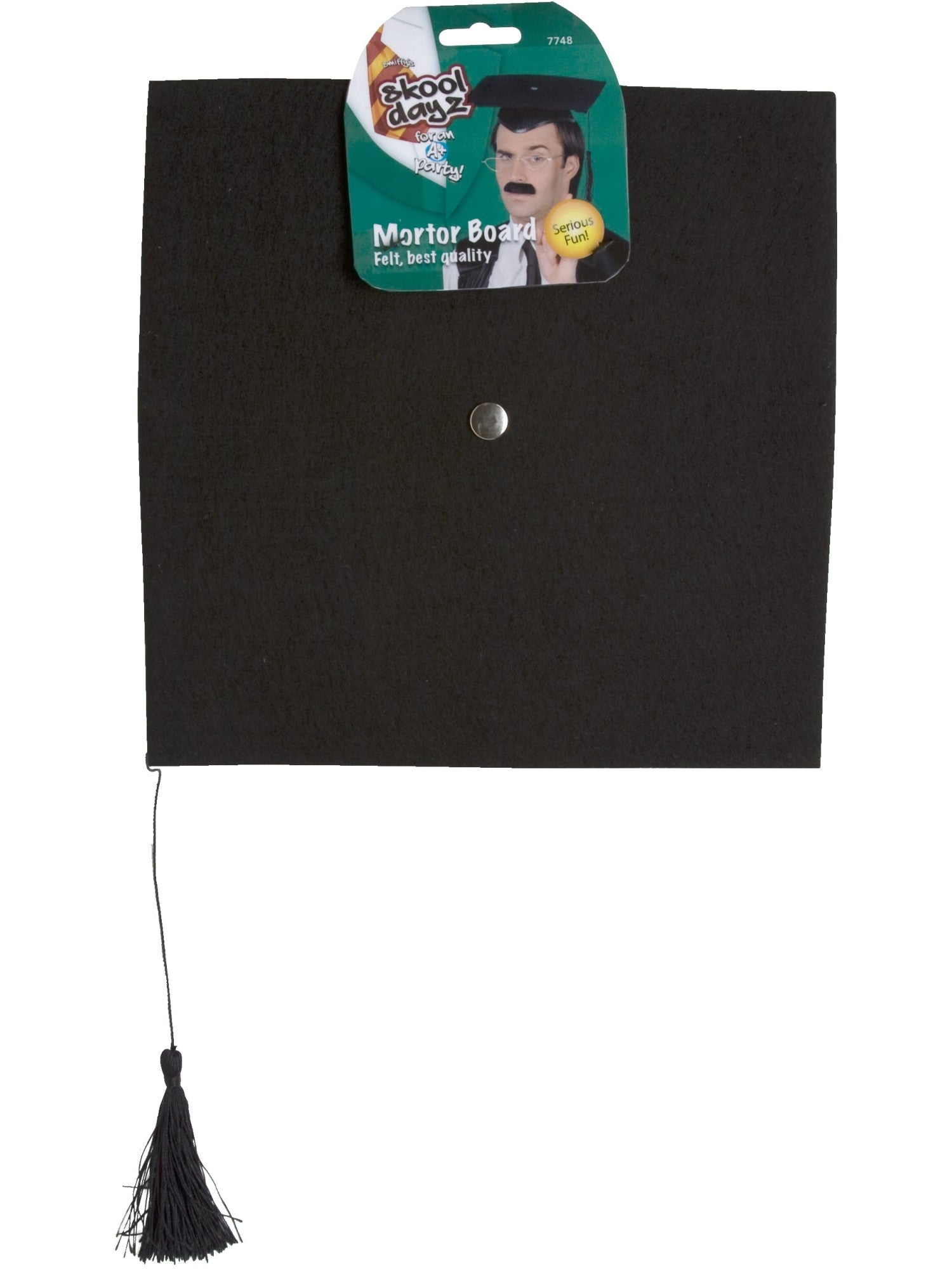 smiffys-fever-mortar-board-doktorhut-schwarz-mit-quaste image 2