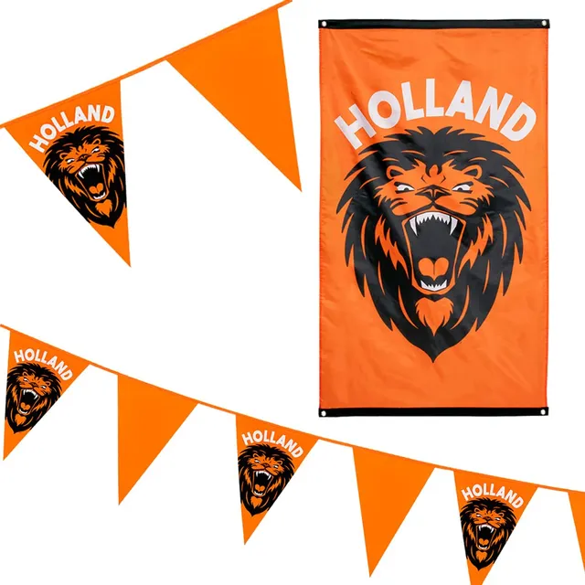 boland-holland-set-deko-orange-3-teilig-l-we-fahne-kette image 1