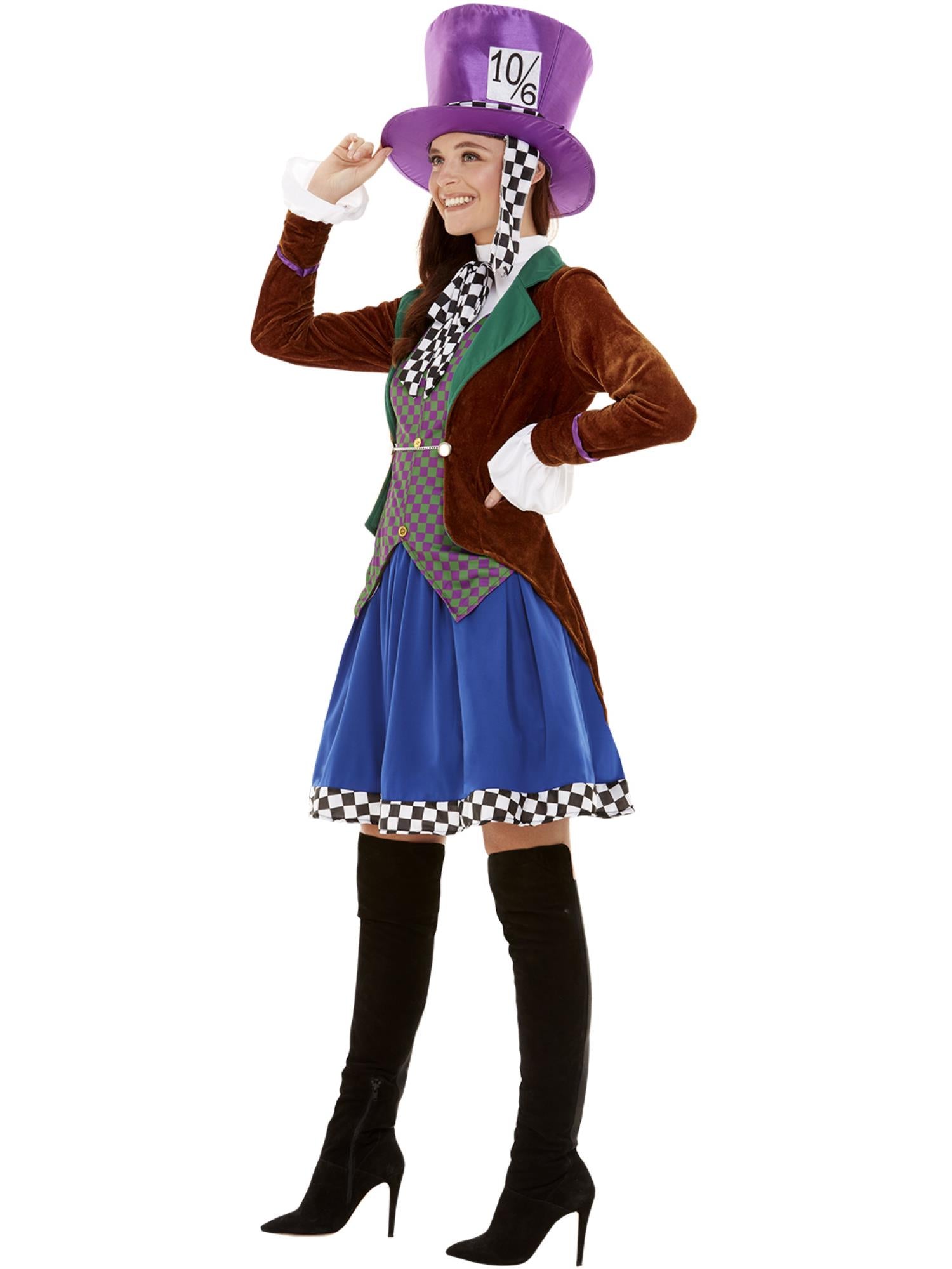 smiffys-fever-miss-hatter-kost-m-bunt-hut-gr-s-xl image 3