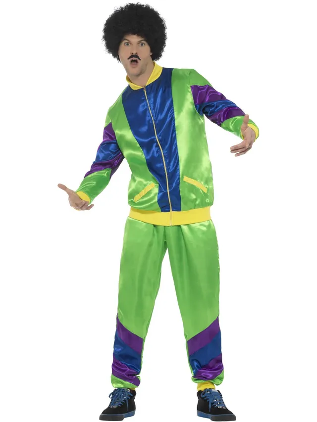 smiffys-fever-80er-shell-suit-kost-m-herren-gr-n-2-tlg image 1