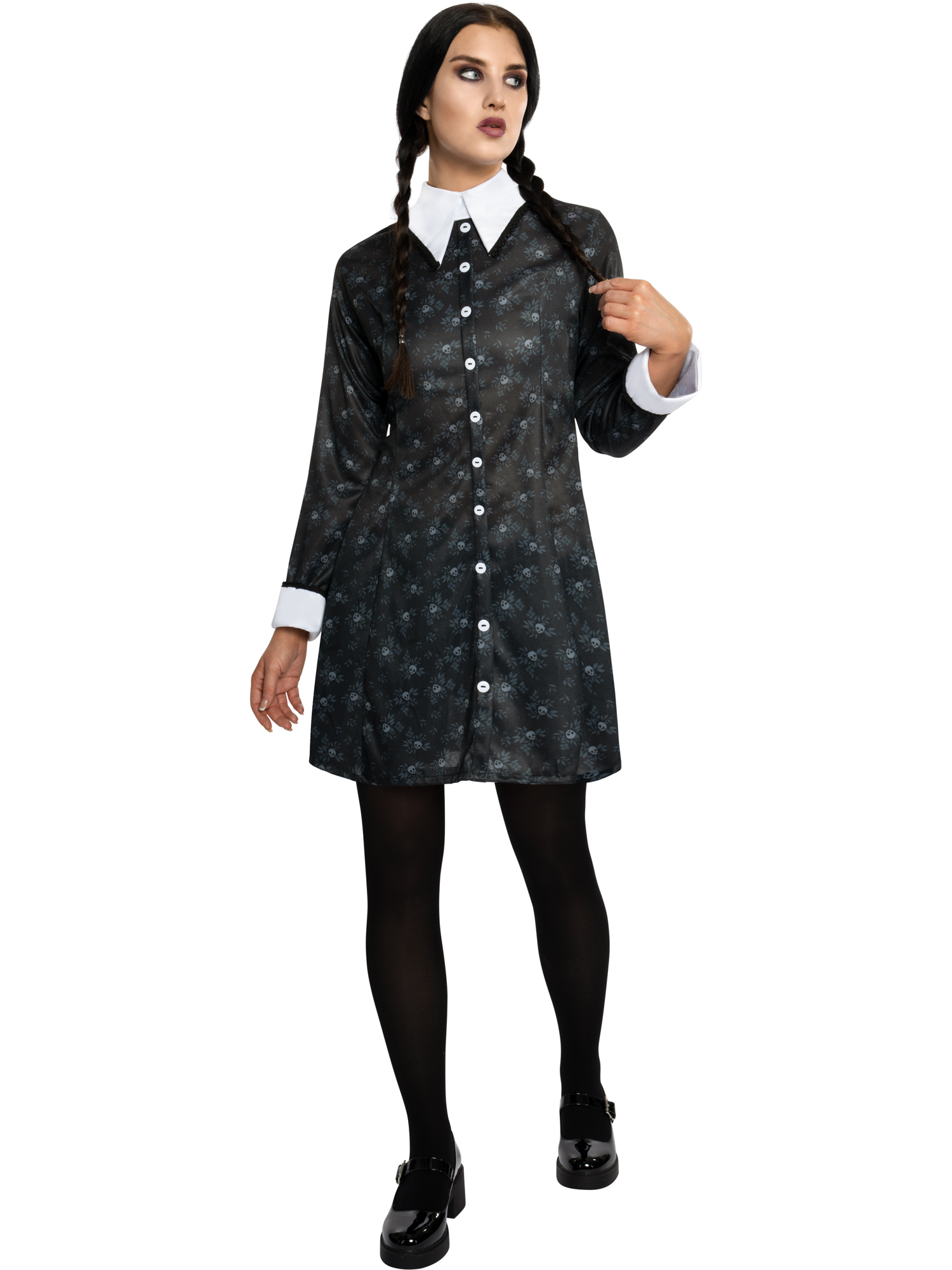 rubies-wednesday-addams-kost-m-damen-kleid-schwarz-wei image 5