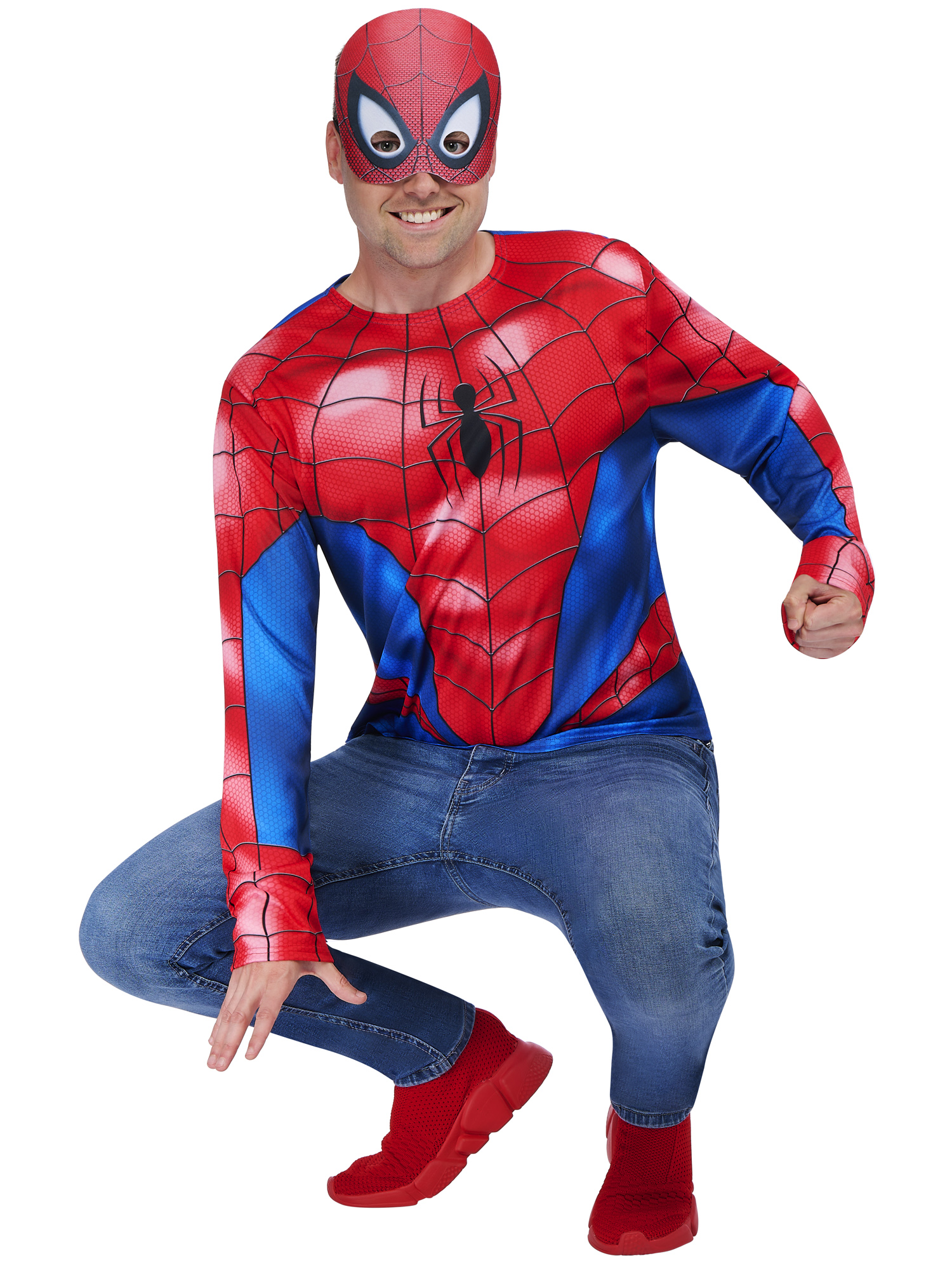 rubies-spider-man-set-shirt-maske-schwarz-rot-m-l image 6