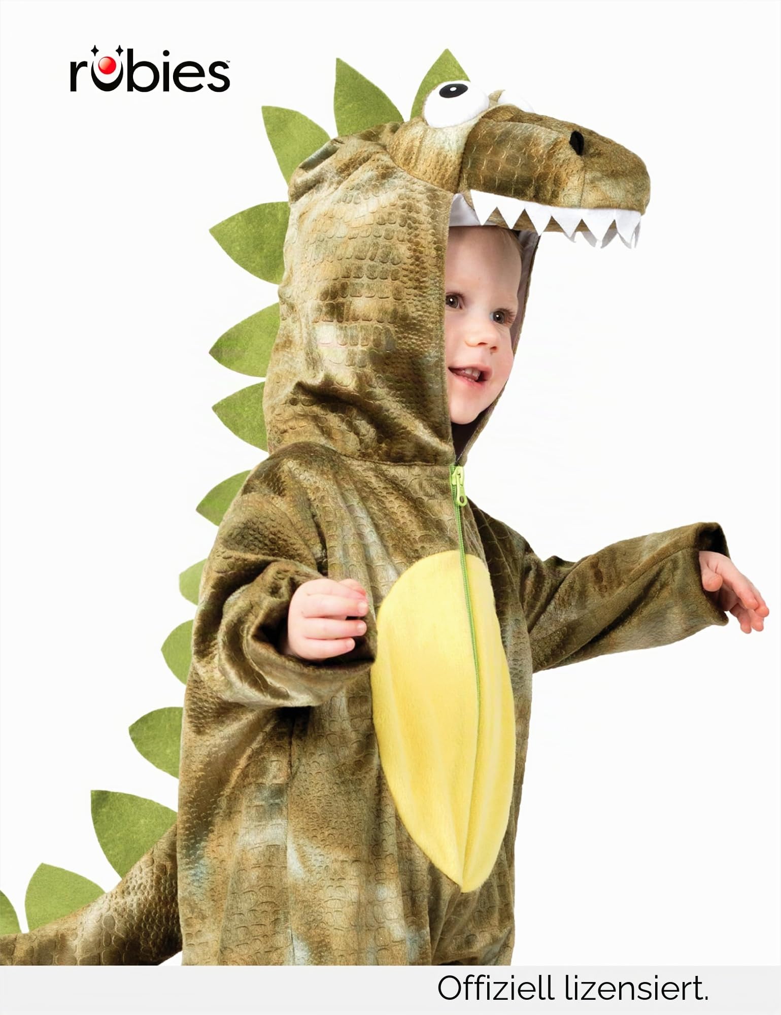 rubie-s-deluxe-dinosaurier-kost-m-kinder-jumpsuit-kapuze image 2