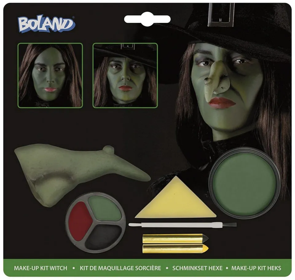 boland-accessories-45081-schminkset-hexe-mit-nase-halloween image 1