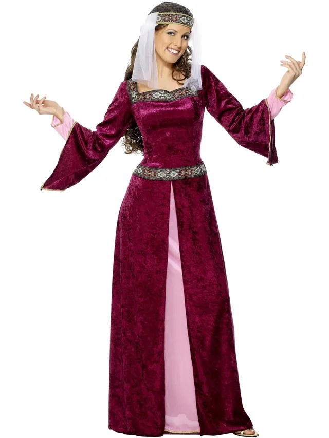 smiffys-fever-maid-marion-kost-m-bordeaux-s image 1