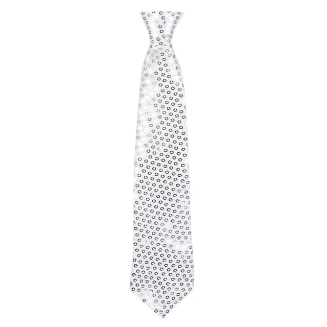 boland-pailletten-krawatte-silber-40-cm-mit-gummiband image 1
