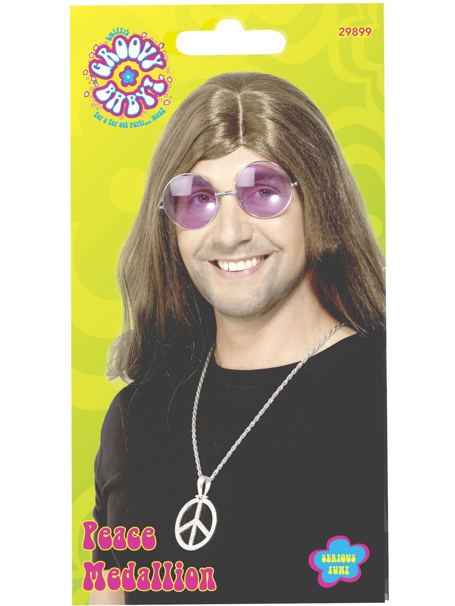 smiffys-60s-peace-hippie-medaillon-kette-silber image 3