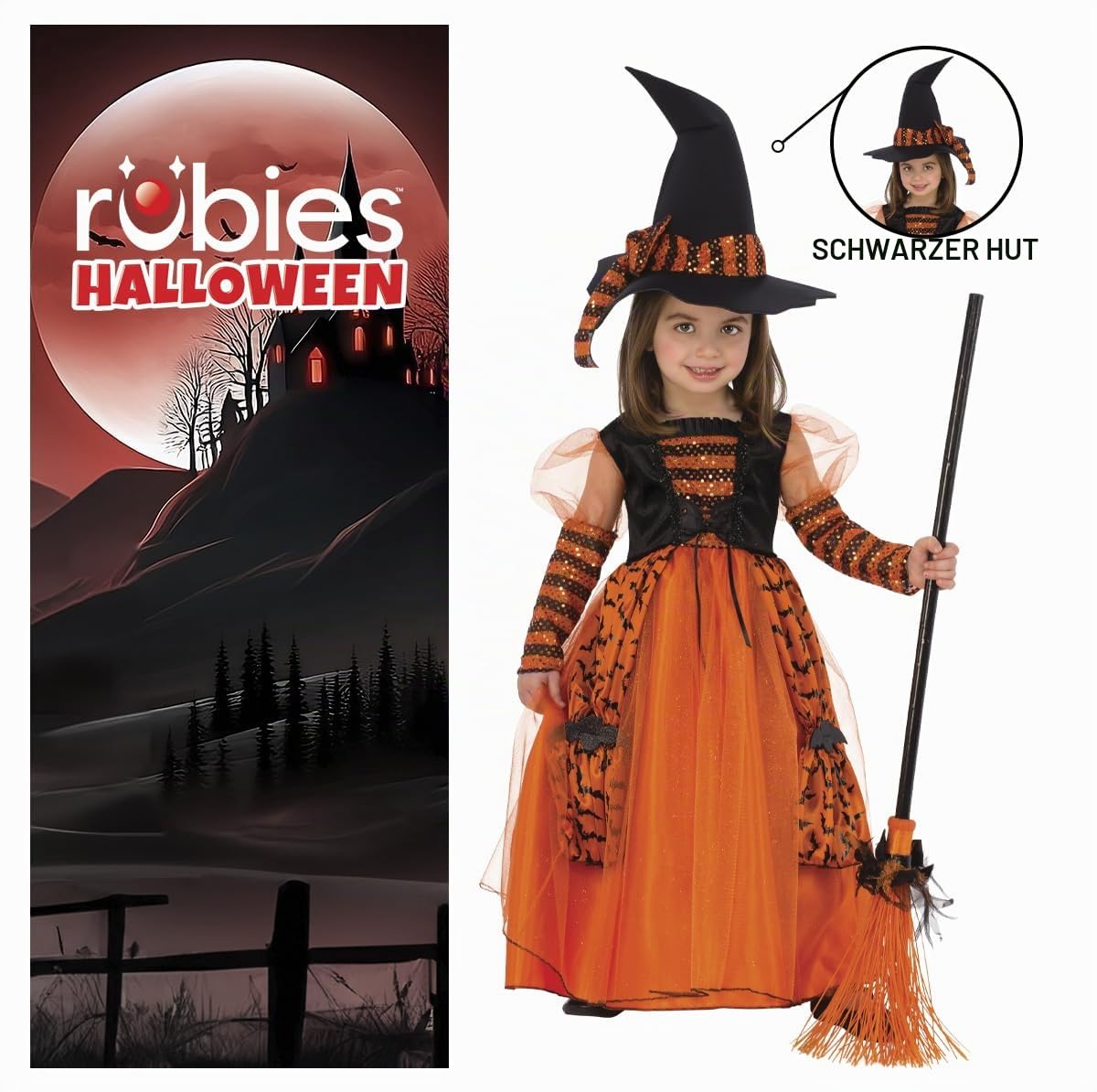 rubie-s-deluxe-hexenkost-m-m-dchen-orange-schwarz-gestreift image 4