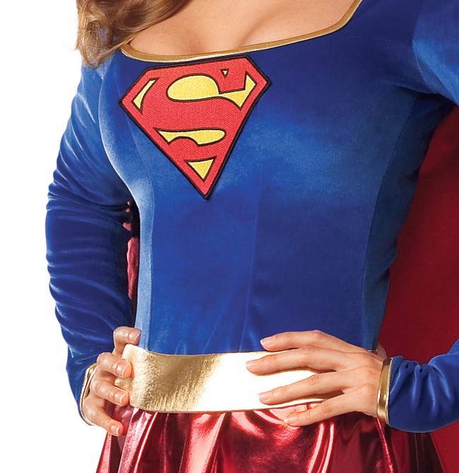 rubies-supergirl-kost-m-luxe-damen-rot-mit-cape image 2