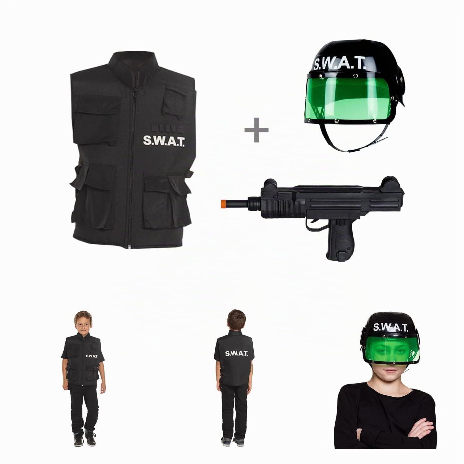 boland-swat-set-kinder-kost-m-schwarz-mit-helm image 2