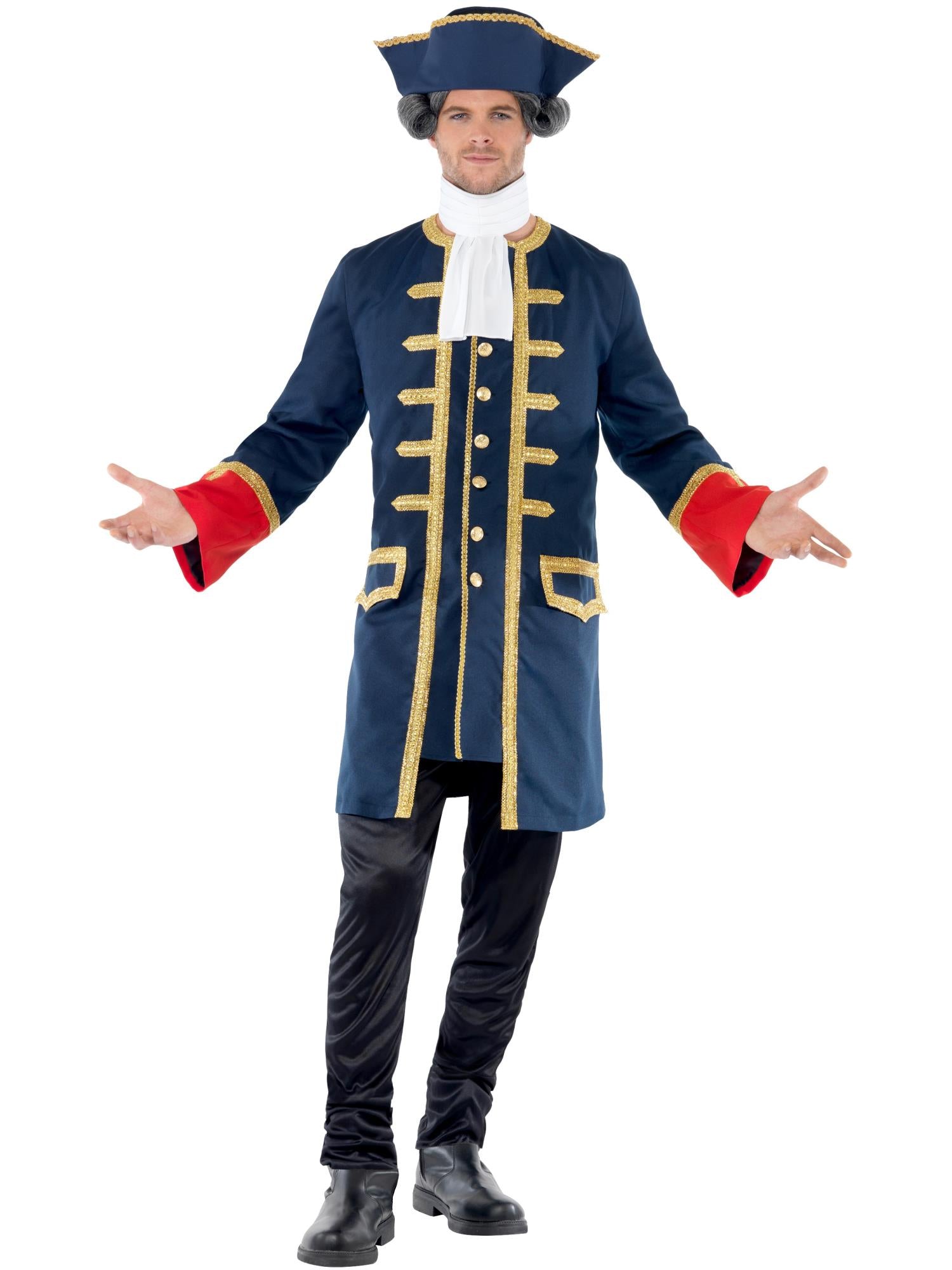 smiffys-fever-pirate-commander-kost-m-blau-gr-e-m image 4