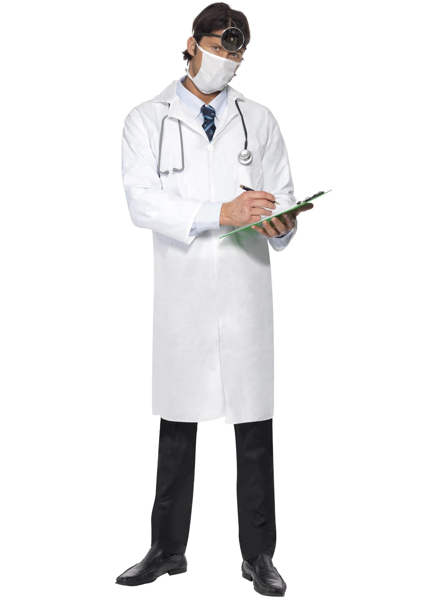 smiffys-fever-doctor-s-arzt-kost-m-kittel-maske-wei-m-2xl image 1