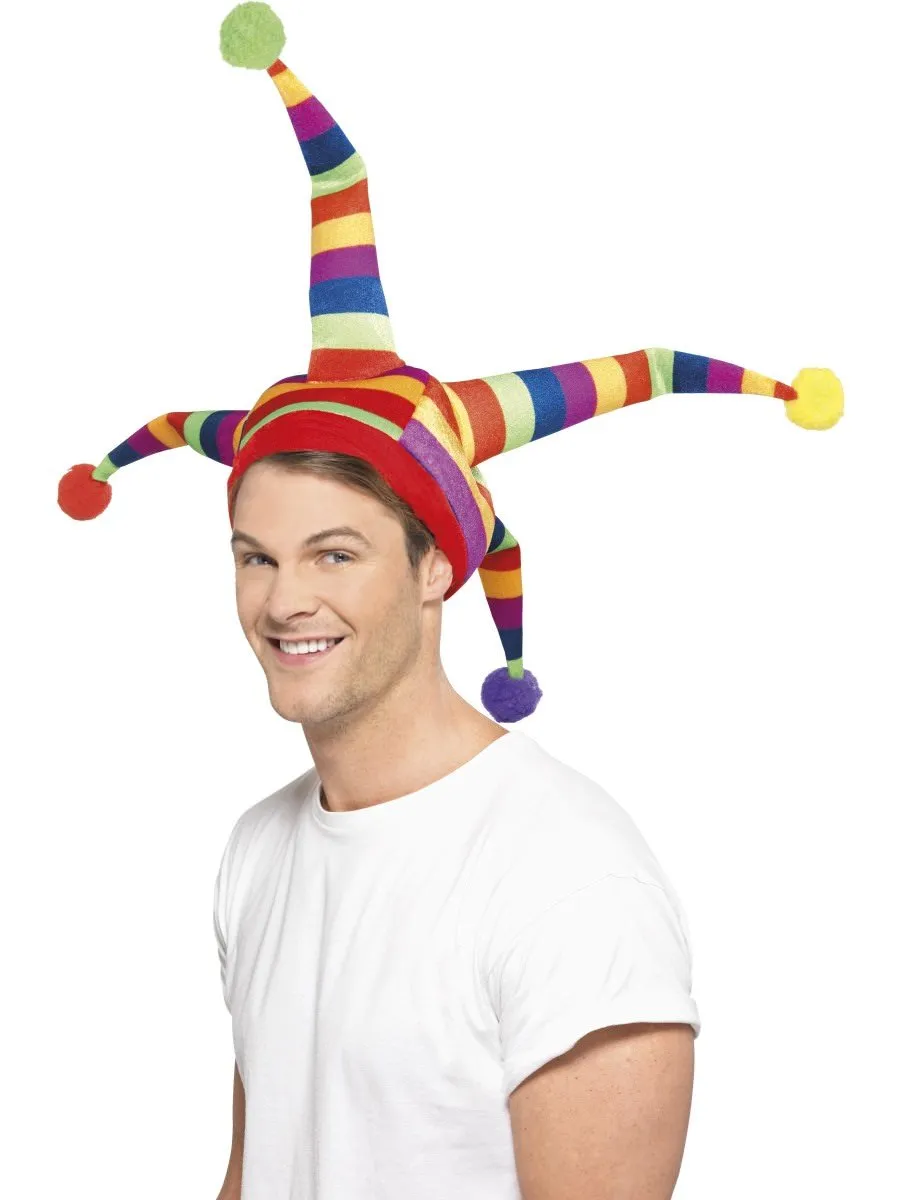 smiffys-fever-narrenkappe-hut-bunt-mit-schellen image 1