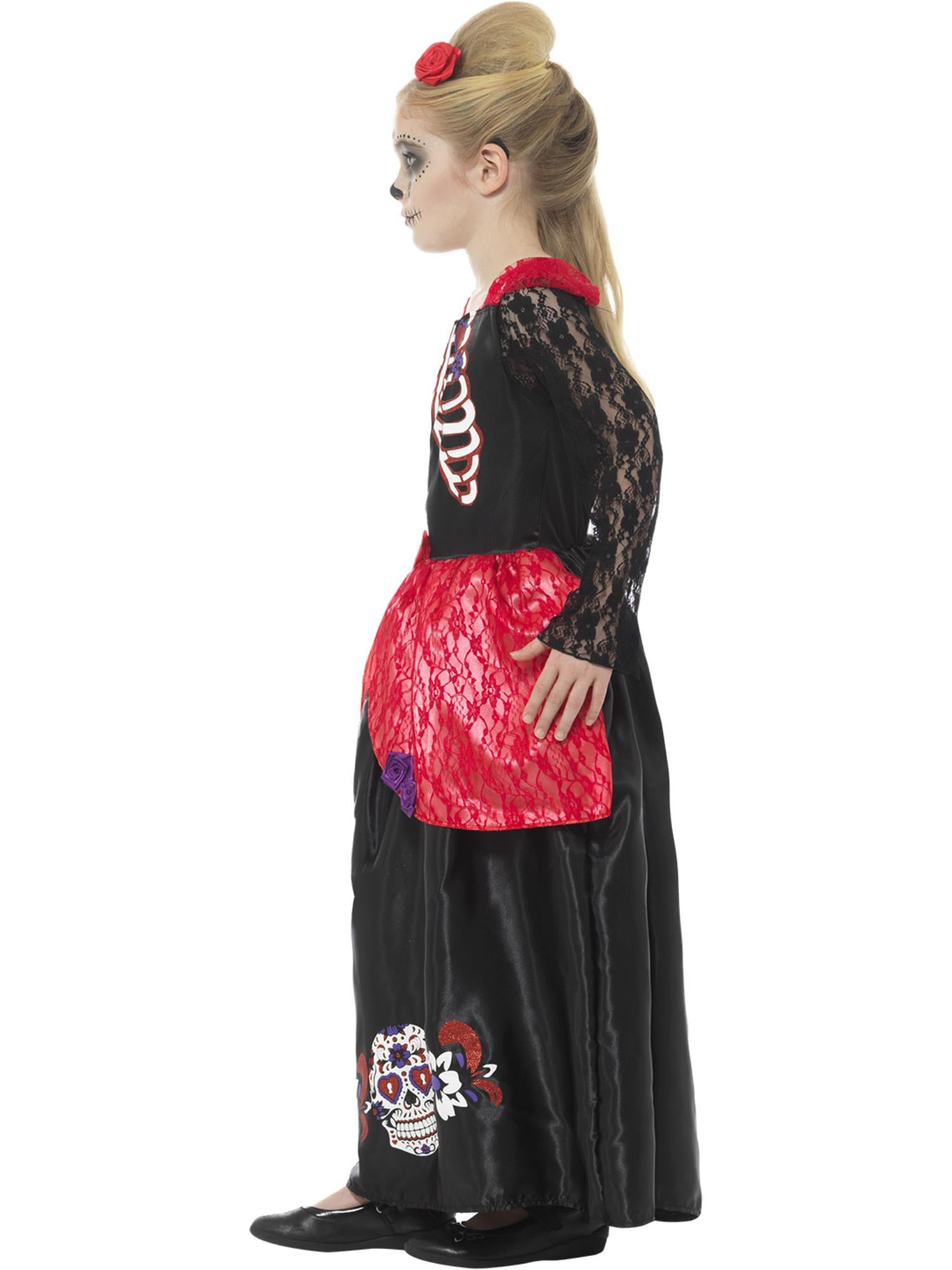 smiffys-fever-deluxe-day-of-the-dead-m-dchen-kost-m-schwarz image 3