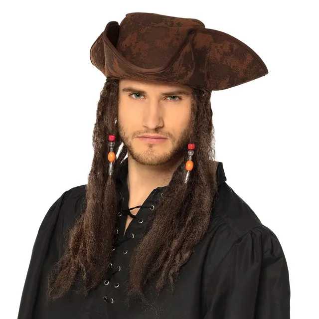 boland-piratenhut-dirty-joe-mit-haar-59-cm-schwarz image 1