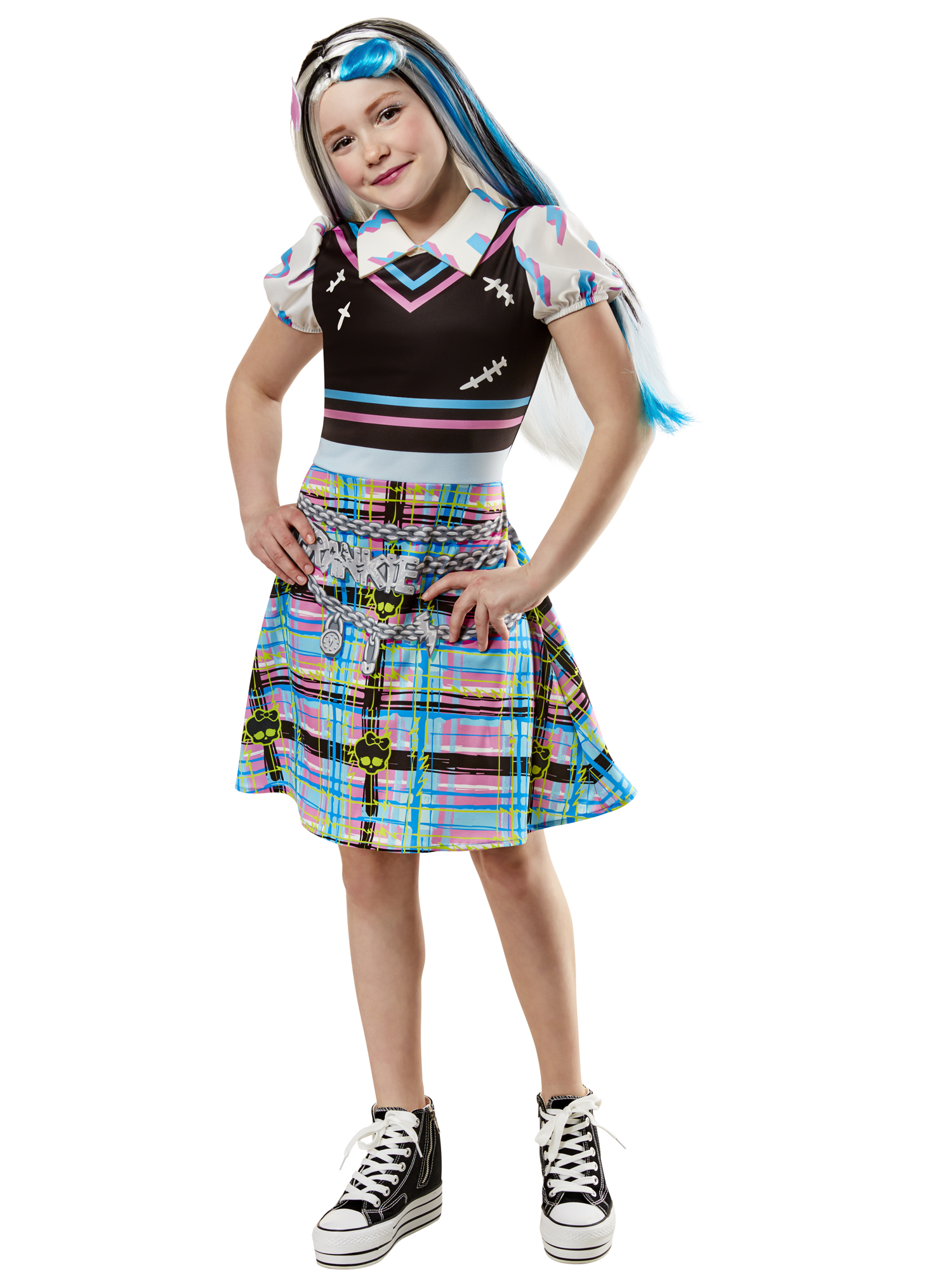 rubies-frankie-stein-kost-m-kleid-mit-puff-rmel-und-spange image 2