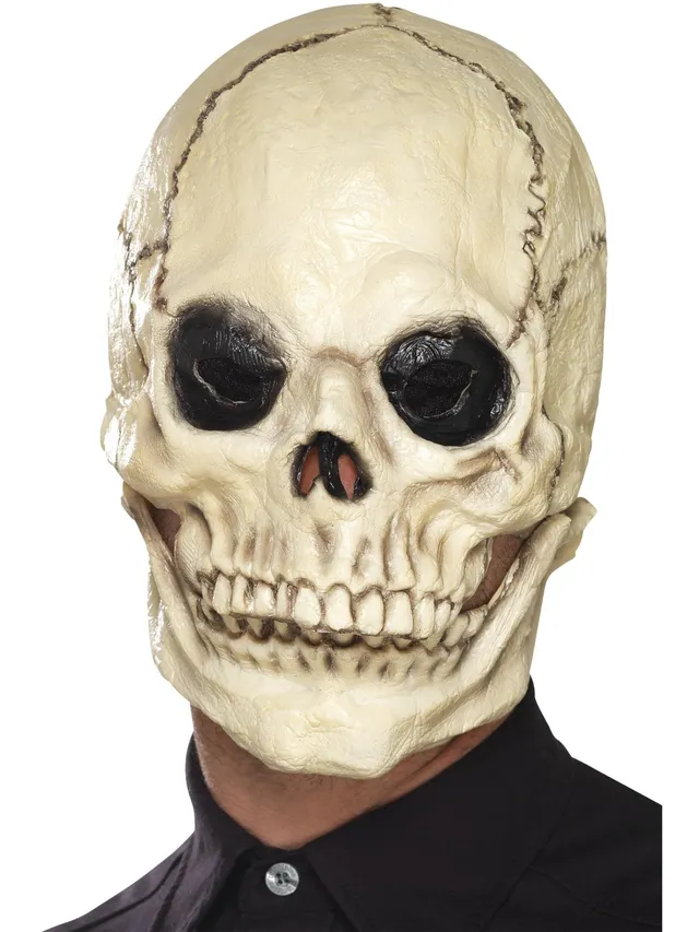 smiffys-makeup-fx-skull-latexmaske-wei-bewegliches-kinn image 1