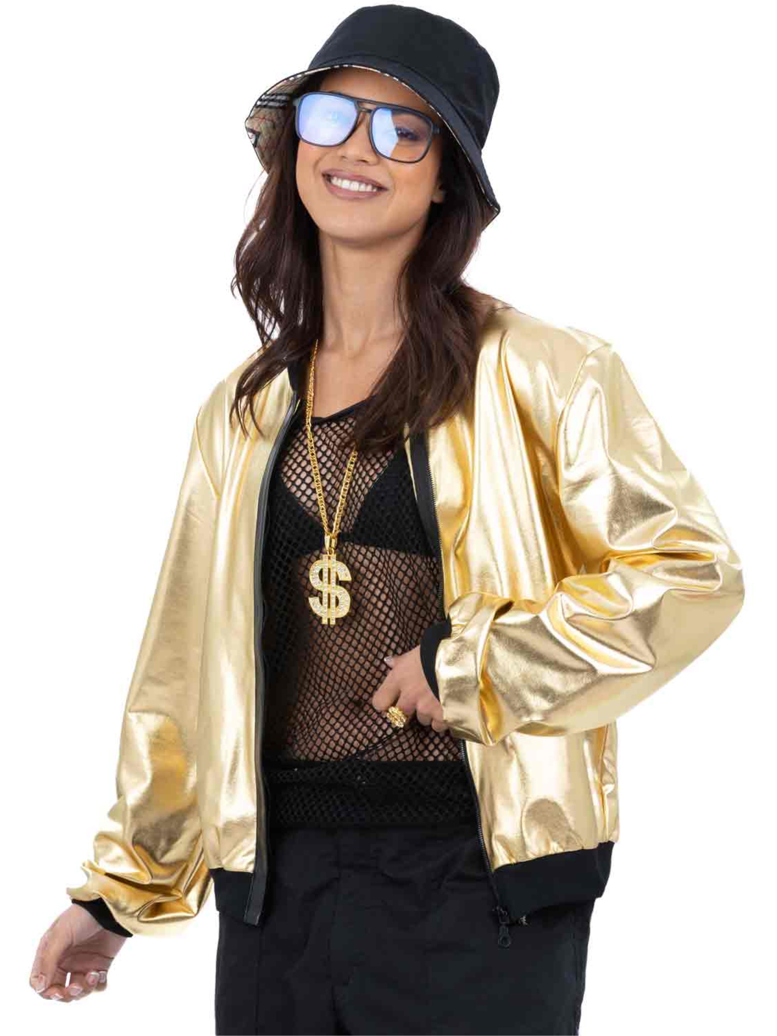 smiffys-fever-gold-jacket-bomberjacke-metallic-small image 2