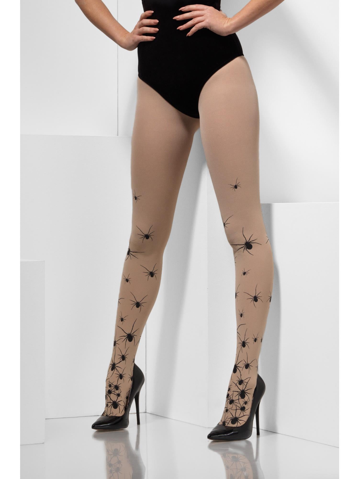 smiffys-fever-spinnen-strumpfhose-nude-schwarz-blickdicht image 1