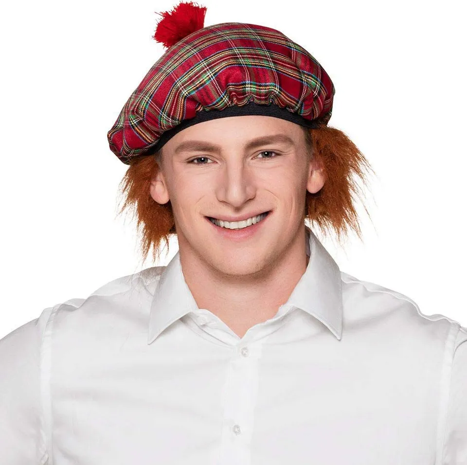 boland-mister-tartan-barett-mit-haar-schotten-karo-m-tze image 1
