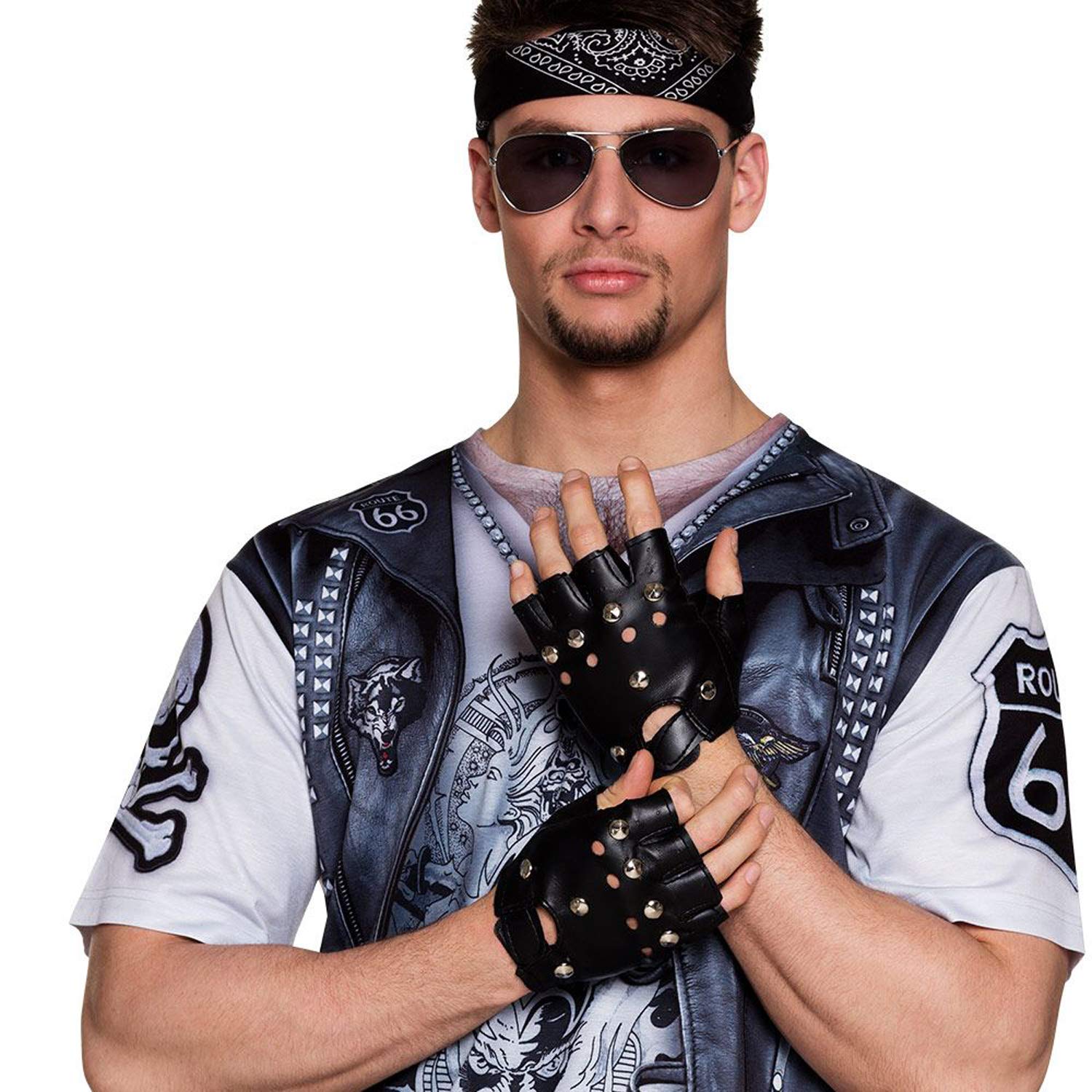 boland-accessories-biker-handschuhe-schwarz-one-size-fingerlos image 2