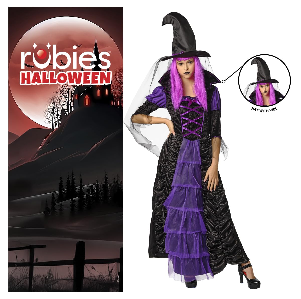 rubie-s-deluxe-b-se-hexe-damenkost-m-kleid-mit-hut image 4