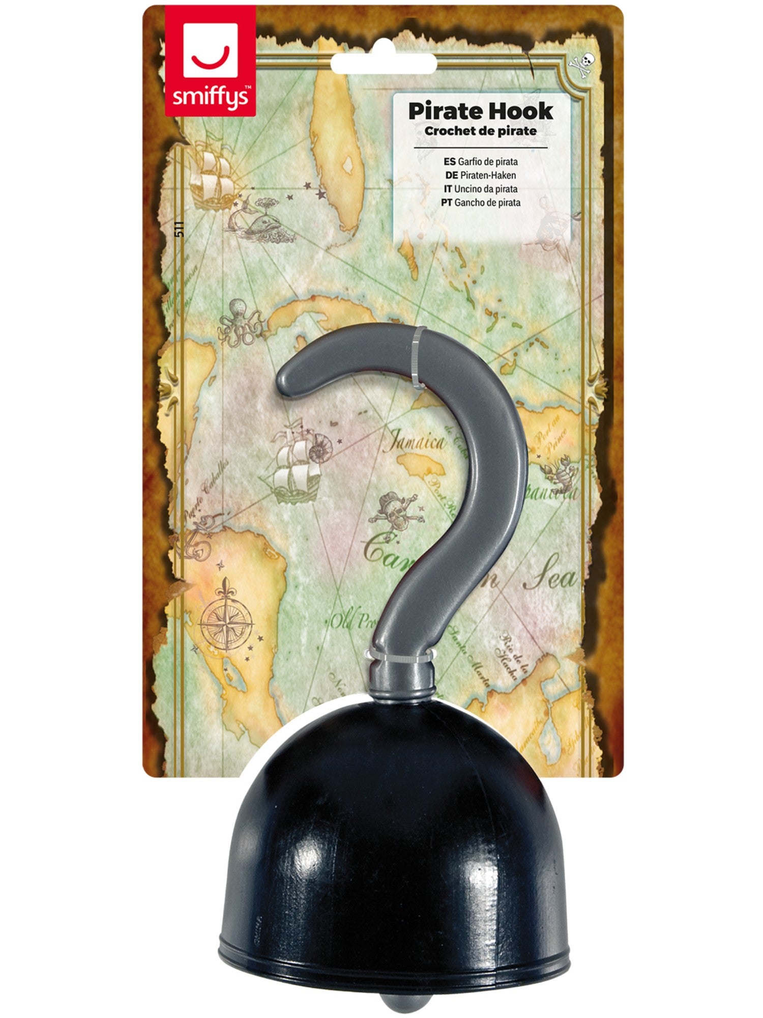 smiffys-fever-piratenhaken-schwarz-silber-hakenhand image 3