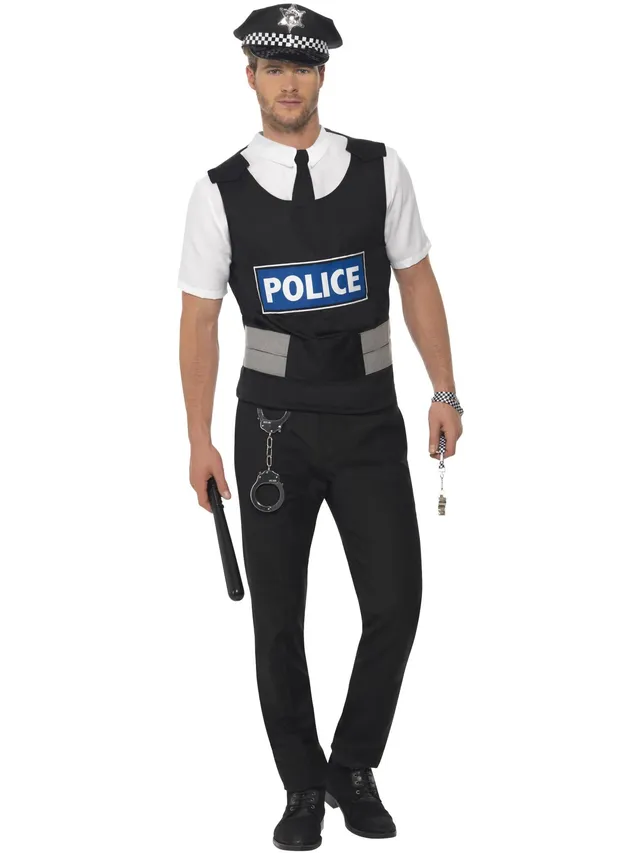 smiffys-fever-policeman-instant-kit-polizistenkost-m-m-schwarz image 1