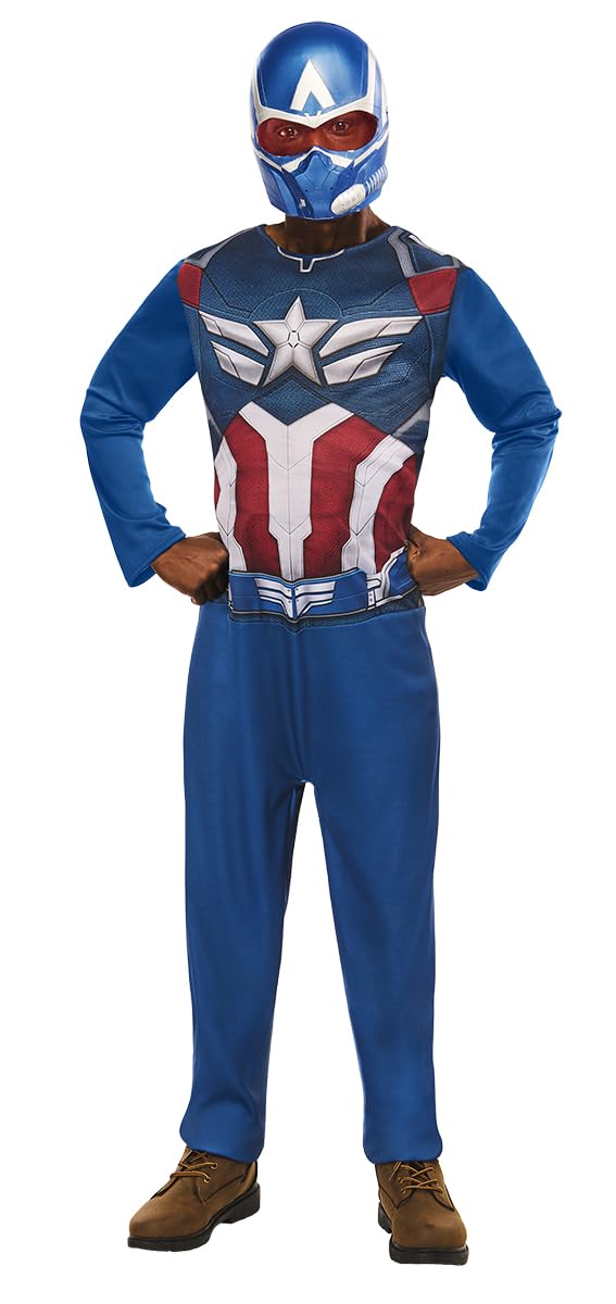 rubie-s-deluxe-captain-america-kost-m-jumpsuit-maske image 1
