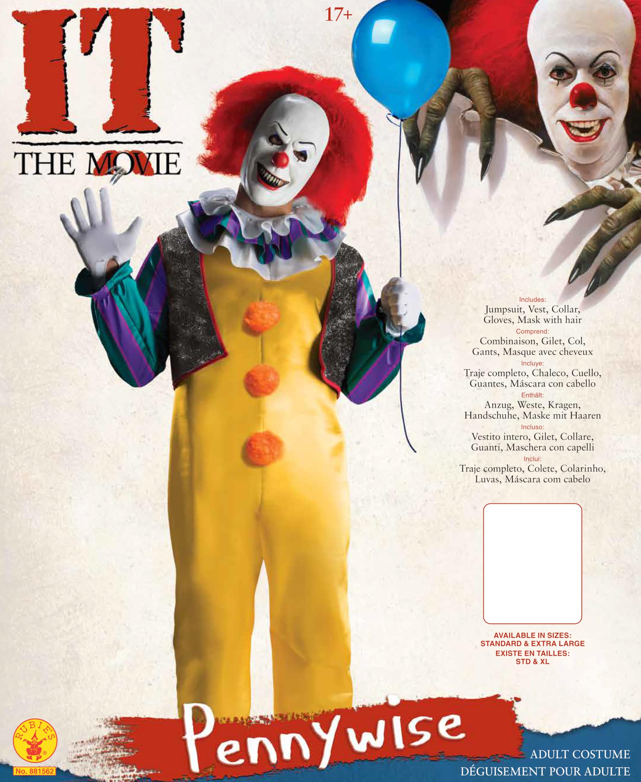rubie-s-deluxe-it-pennywise-erwachsenen-kost-m-std image 5