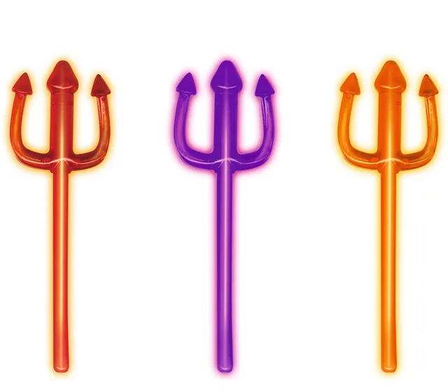 rubies-leucht-dreizack-22-cm-rot-lila-orange-neonstab image 1