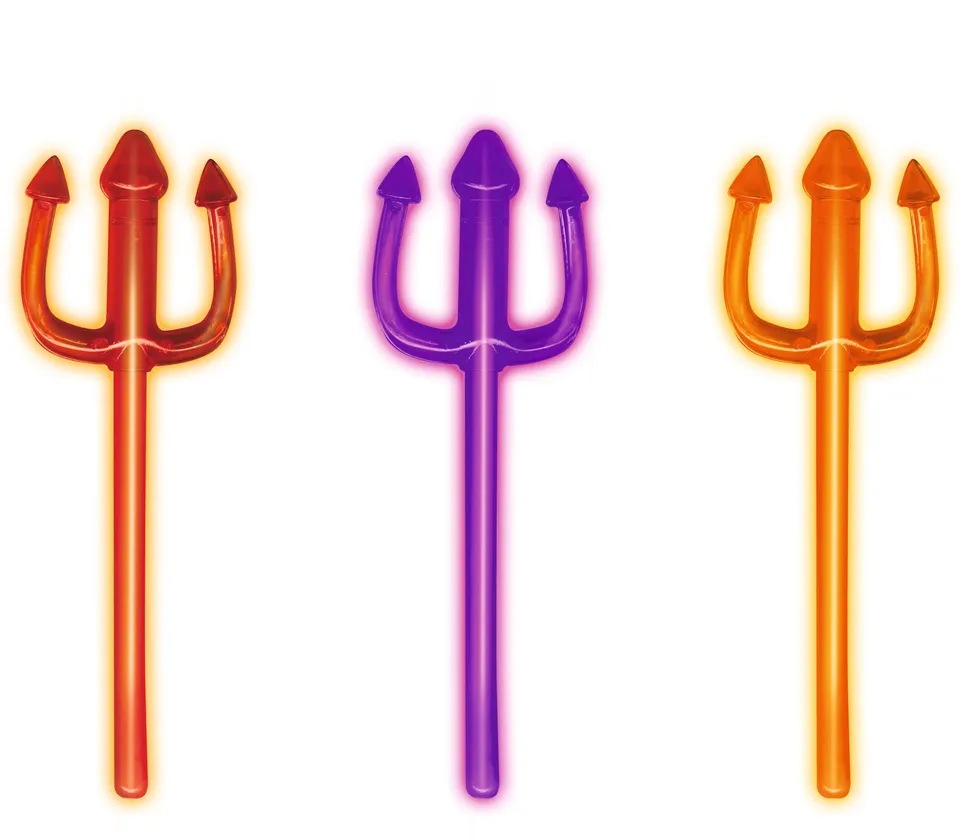 rubies-leucht-dreizack-22-cm-rot-lila-orange-neonstab image 1