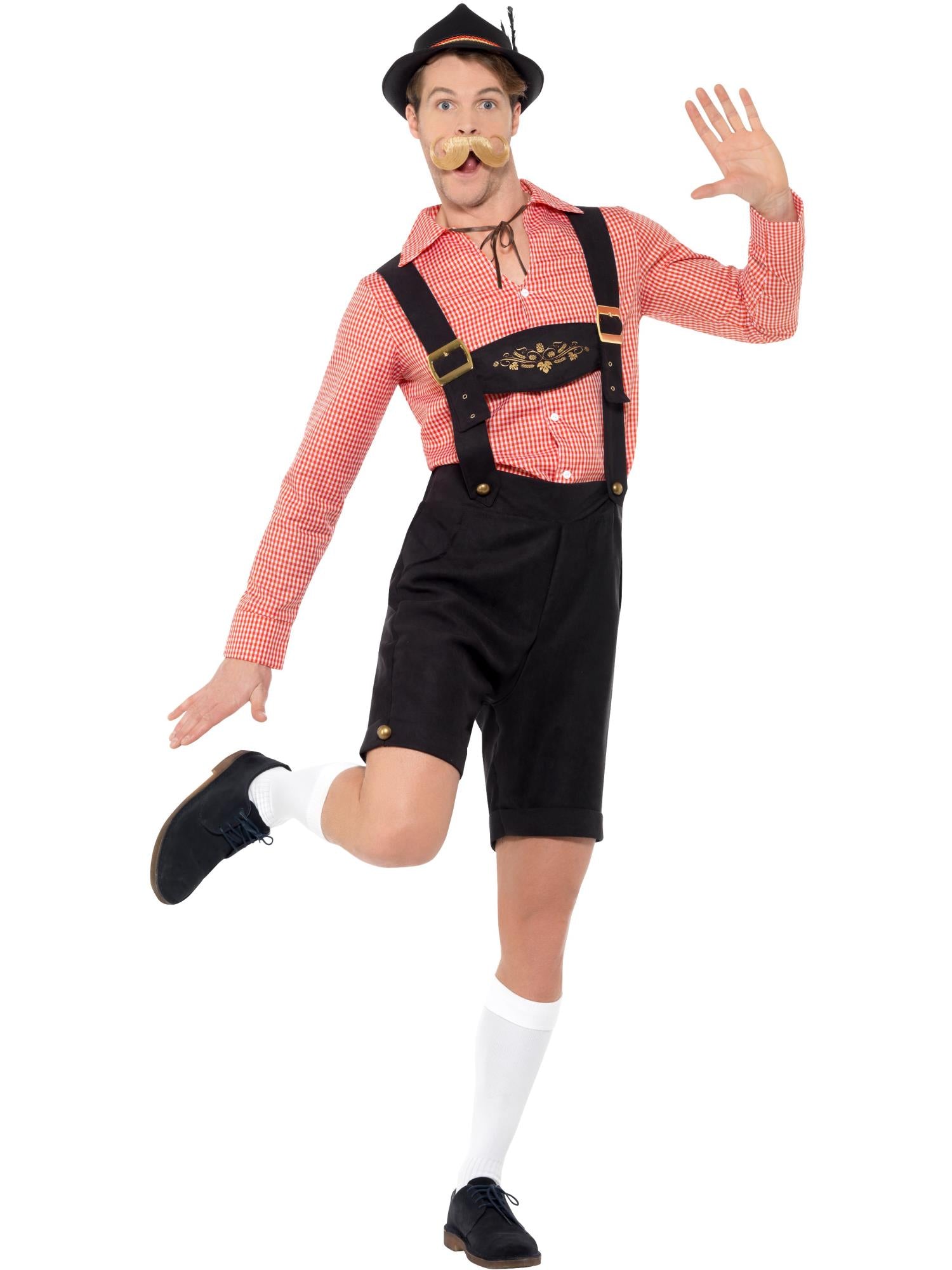 smiffys-fever-beer-festival-kost-m-rot-herren-lederhosen-hemd image 4