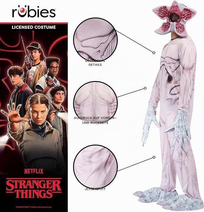 rubie-s-deluxe-stranger-things-demogorgon-herrenkostuem-overall-maske image 3