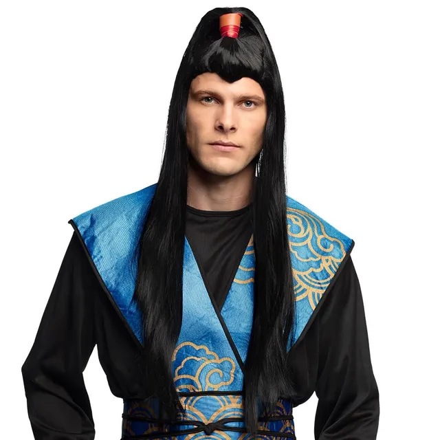 boland-wigs-85063-per-cke-samurai-schwarz-zopf-erwachsene image 1