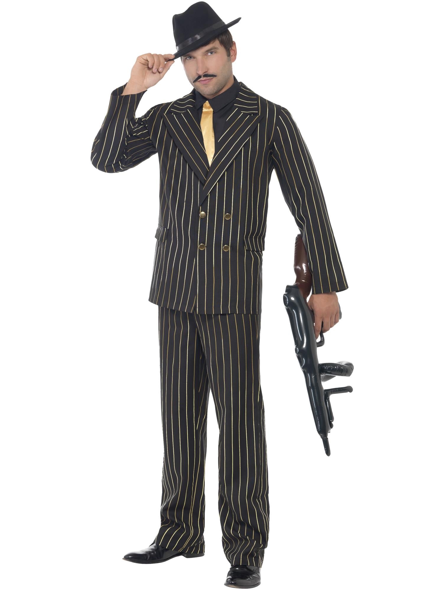 smiffys-fever-gold-pinstripe-gangster-kost-m-herren-m-20er image 1