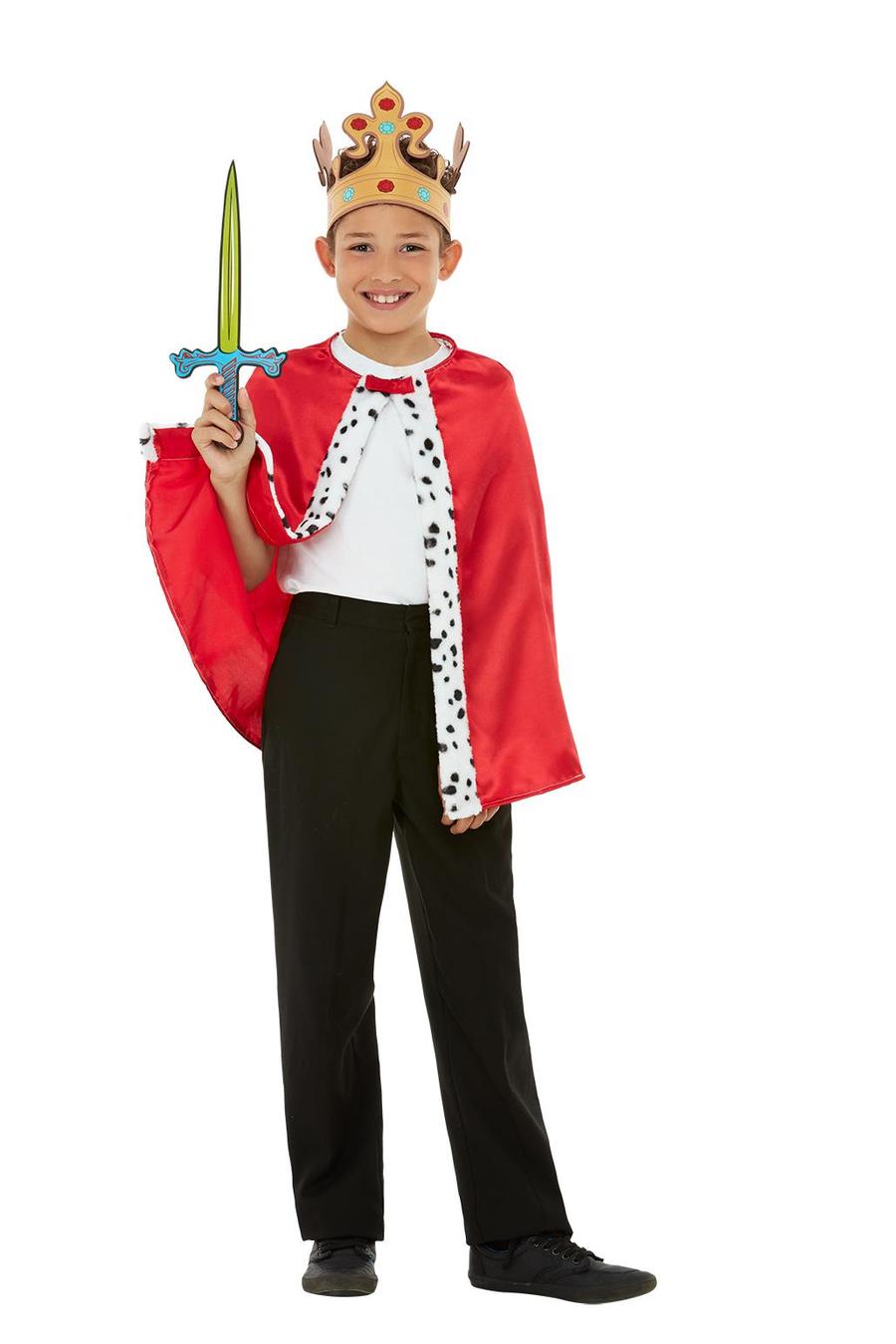 smiffys-fever-royal-kit-k-nig-kost-m-rot-kinder-cape-krone image 2