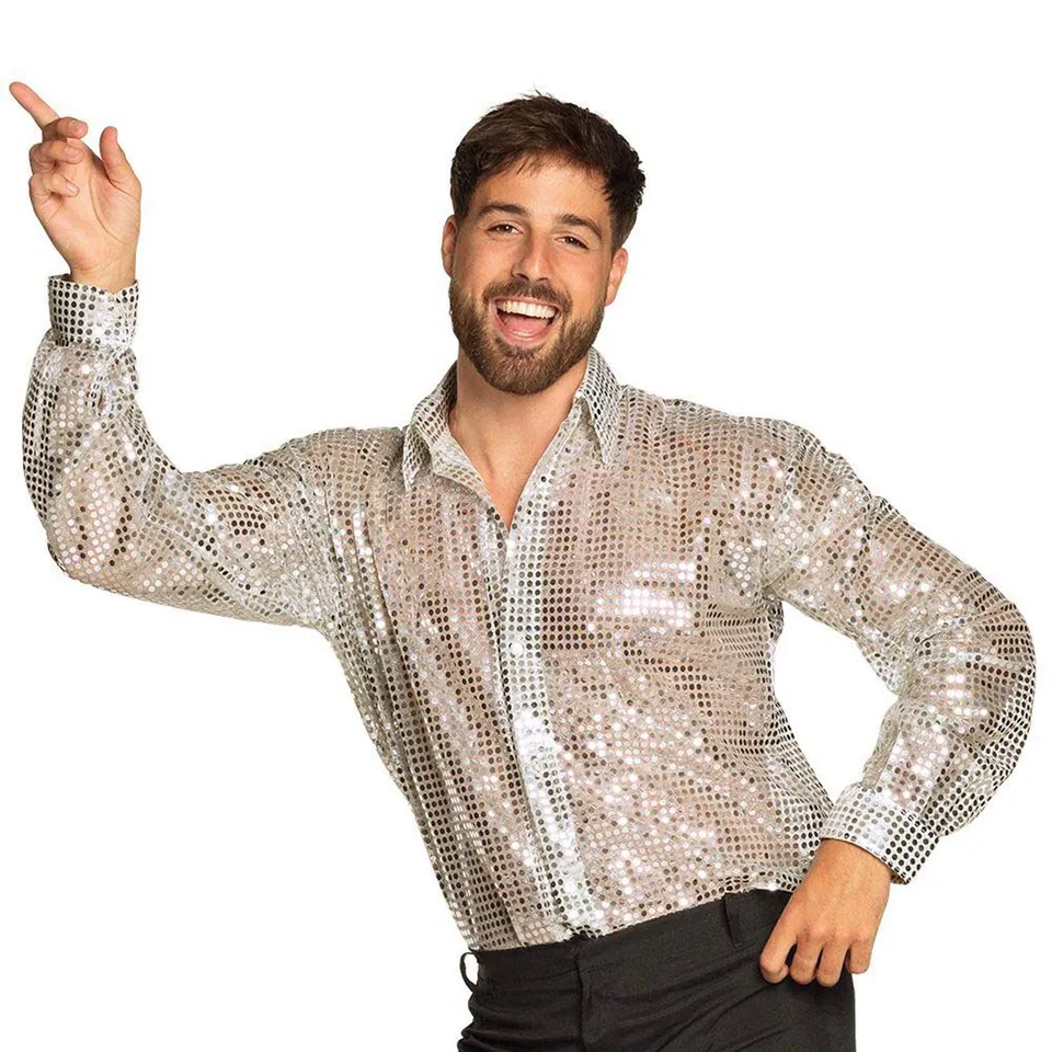boland-accessories-disco-shirt-herren-silber-pailletten-xxl image 1