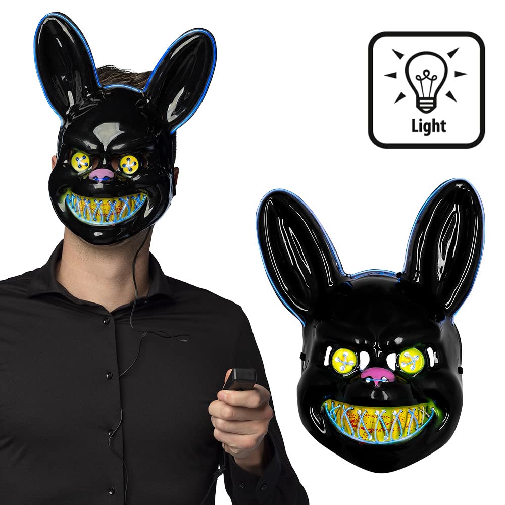 boland-led-maske-schwarzes-kaninchen-horrormaske-mit-licht image 2