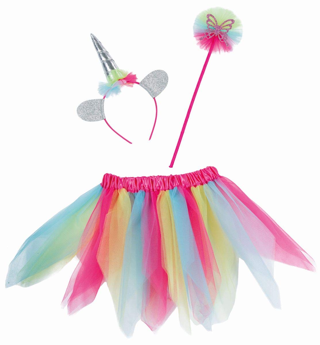 rubie-s-deluxe-einhorn-set-3tlg-t-llrock-haarreif-bunt image 1