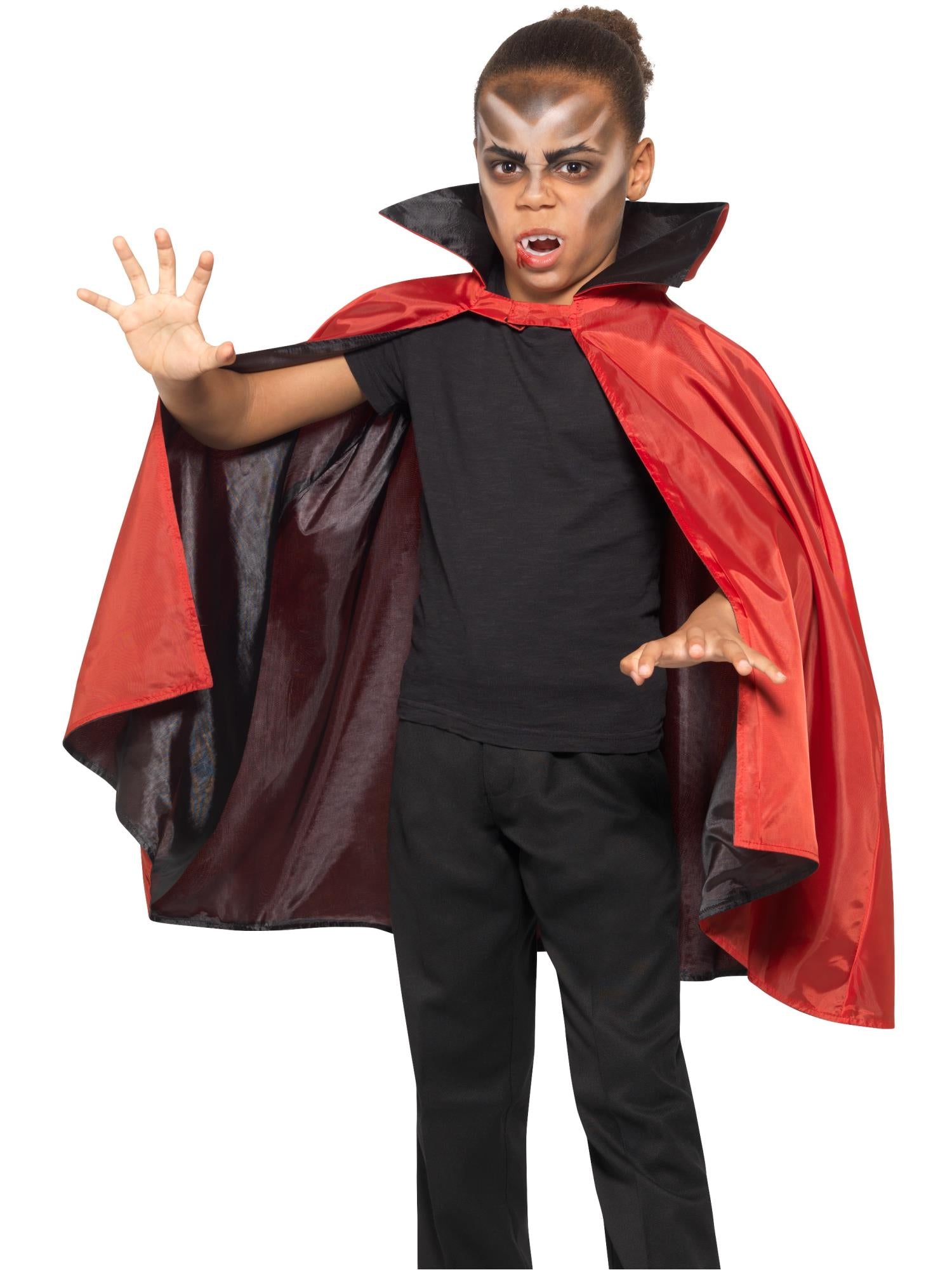 smiffys-fever-vampir-cape-kinder-schwarz-rot-wende-umhang image 2