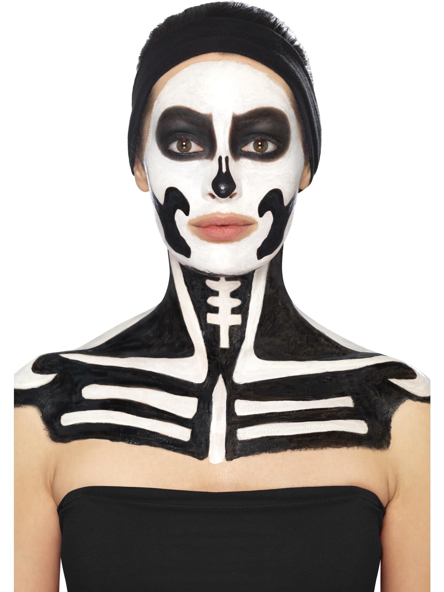 smiffys-makeup-fx-skeleton-liquid-latex-kit-schwarz-wei-schwamm image 4